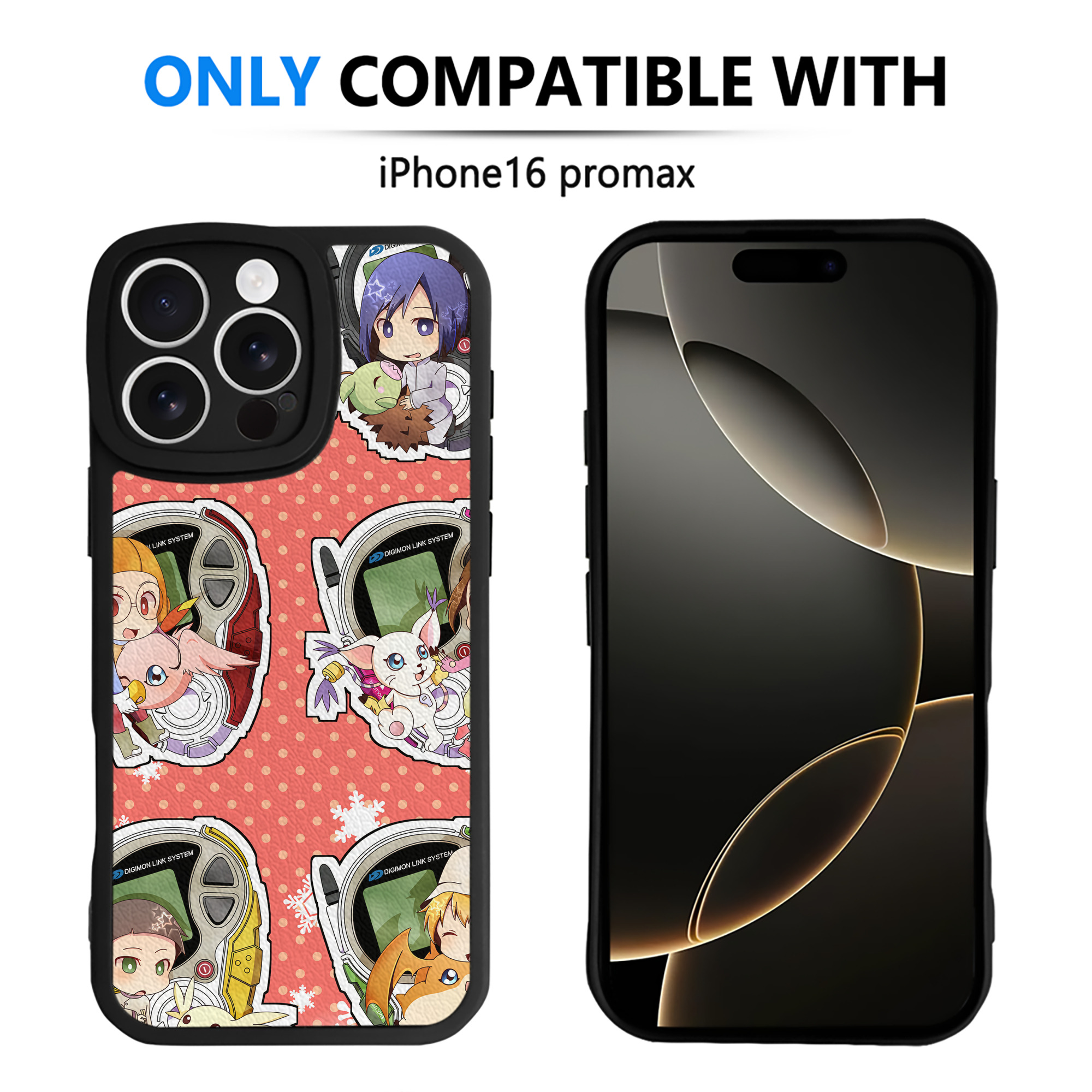 （画像用） Digimon デジタルモンスター/デジモン 【iPhone 16シリーズ対応】シリコンスマホケース（レザー調） 材質：シリコン